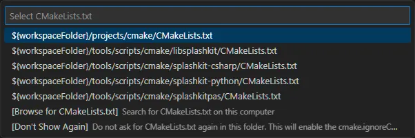 Select CMake Lists
