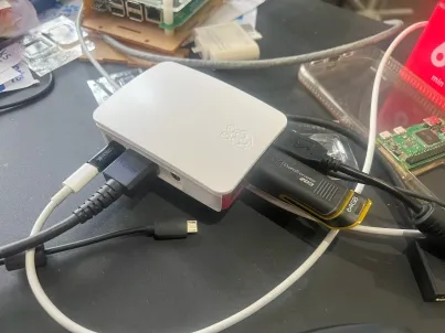 Image of Pi with a USB key