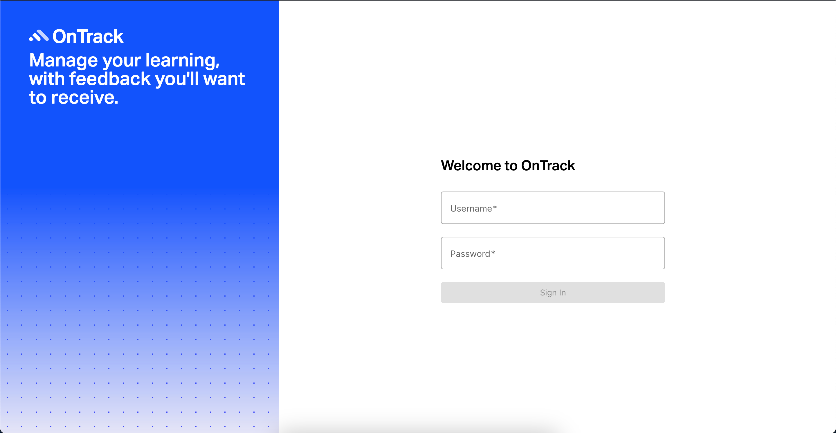 Correct sign in page